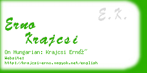 erno krajcsi business card